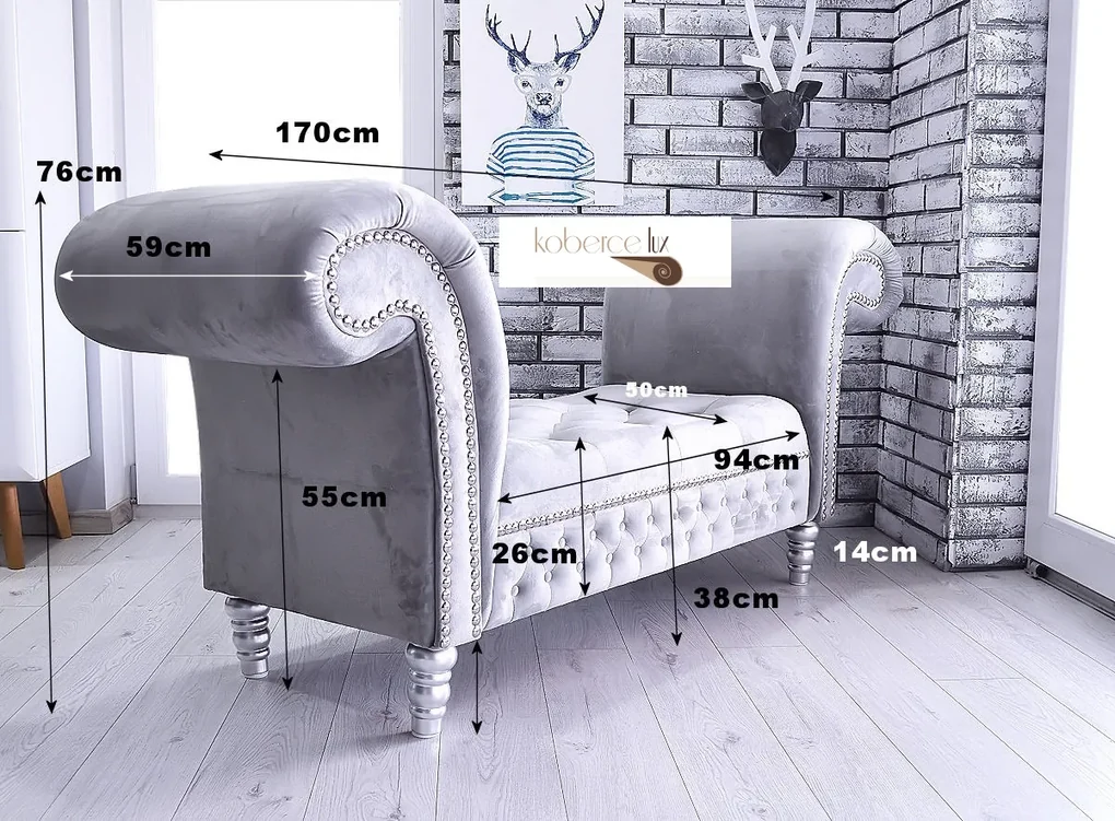 Farba podľa vlastného výberu Leňoška LONGUE Velvet