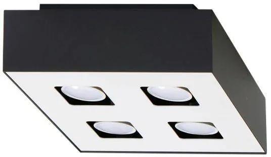 Stropné svietidlo Mono 4, 1x čierne/biele kovové tienidlo