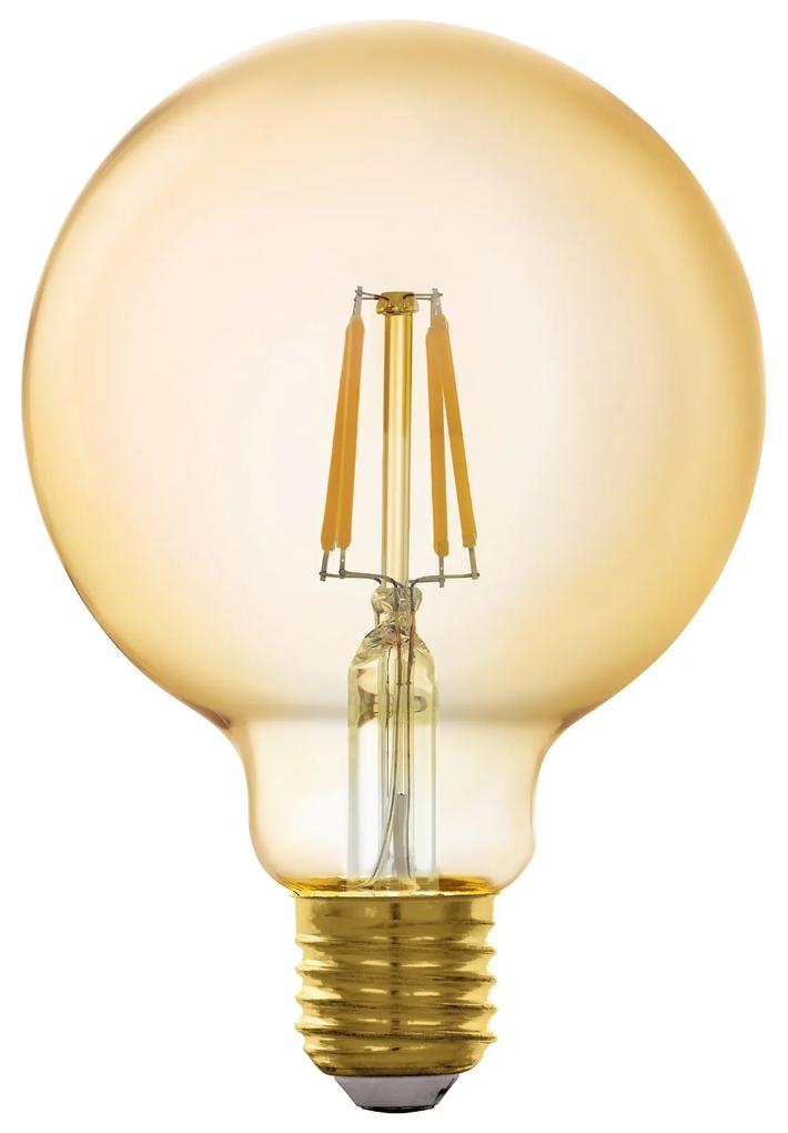EGLO Múdra LED žiarovka LM-ZIG, E27, G95, 4,9 W, 2200K, teplá biela, jantárová