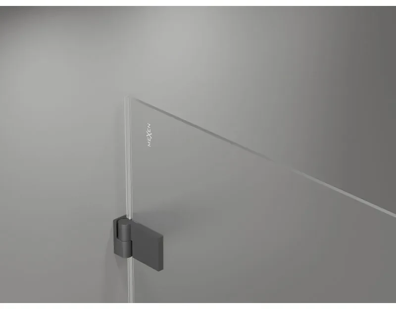 Mexen Lunar-B L sklápací sprchový kút ľavý 85 x 80 cm, číre sklo, grafitová, 832L-085-080-95-00-L