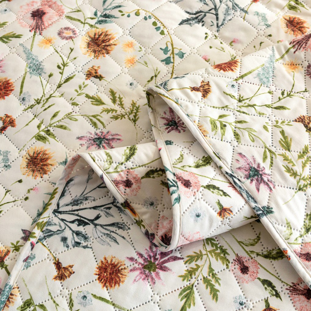 Prehoz na posteľ HERBALIS krémový Rozmer: 220 x 240 cm