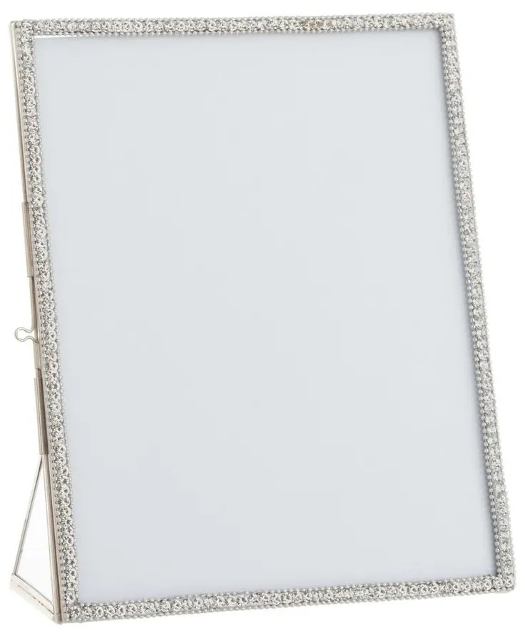 Strieborný kovový fotorámik s kamienkami Jewel XL - 20*25 cm