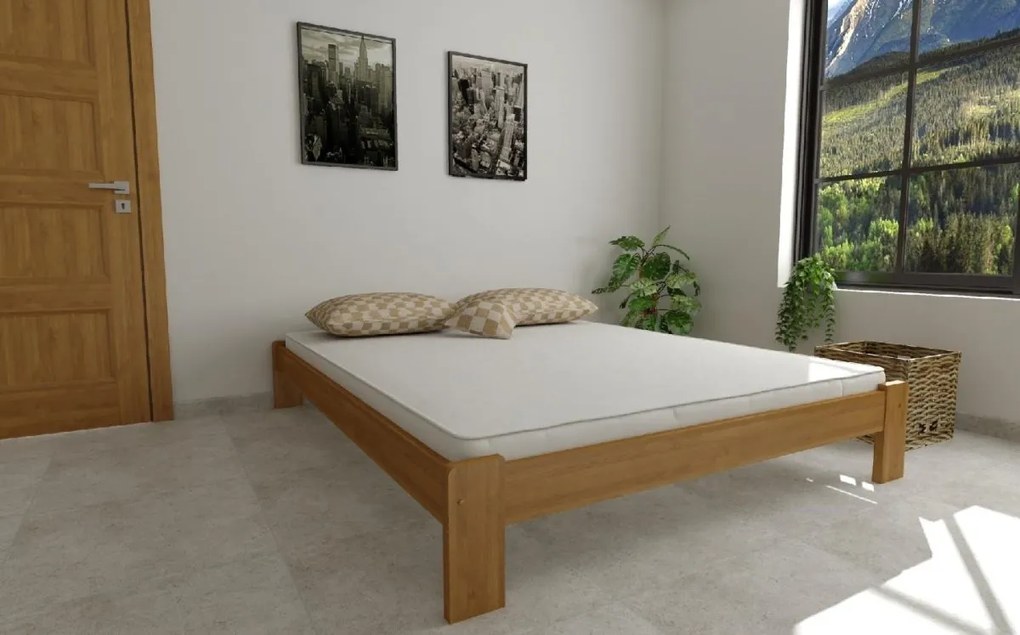 ComfortMatrace Posteľ z masívu borovice AURORA+rošt ZADARMO Rozměr: 140x200 cm, Barva: jelša