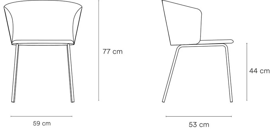Čalúnené jedálenské kreslá v súprave 2 ks v horčicovej farbe Add – Teulat
