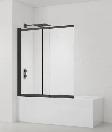 Vaňová zástena SAT Vision 140x120 cm čierna SATVZVI120CT