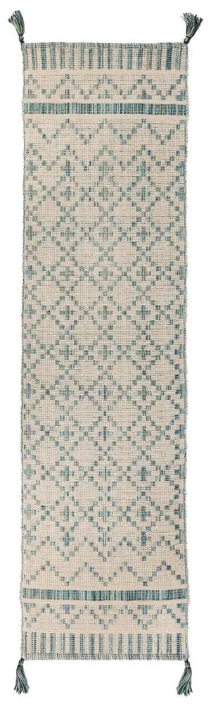 Flair Rugs koberce Kusový koberec Leela Ivory/Teal - 60x200 cm