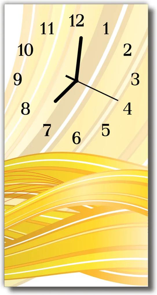 Sklenené hodiny vertikálne  Umenie Grafika žltá abstrakcie