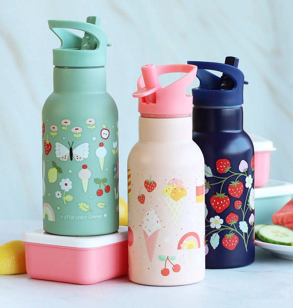 A Little Lovely Company - antikorová fľaša na pitie, 350 ml - radosť