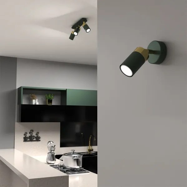 Brilagi - Nástenné bodové svietidlo POKER 1xGU10/25W/230V zelená