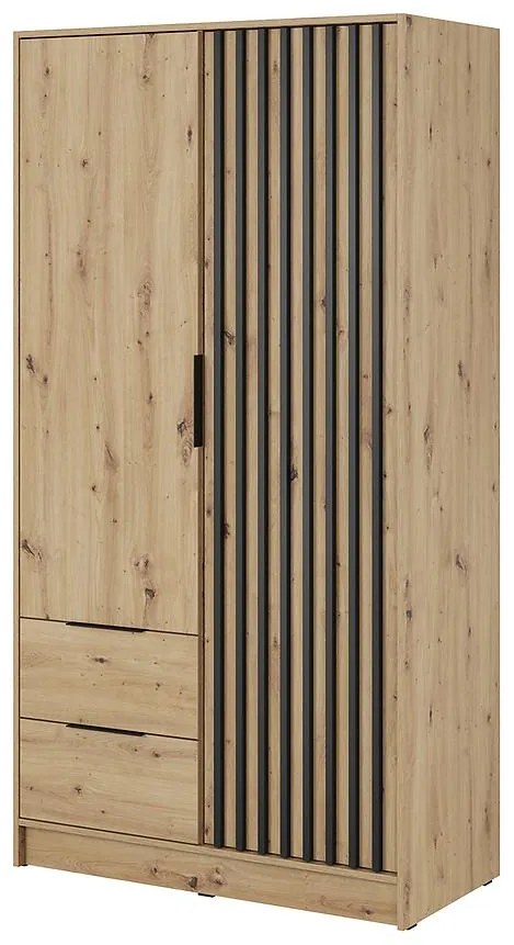 Skriňa Nelly 2d Dub Artisan/Čierna