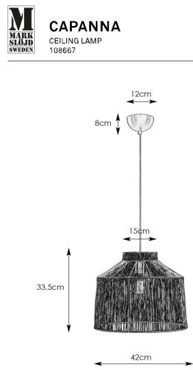 Markslöjd 108667 - Luster na lanku CAPANNA 1xE27/40W/230V mosadz