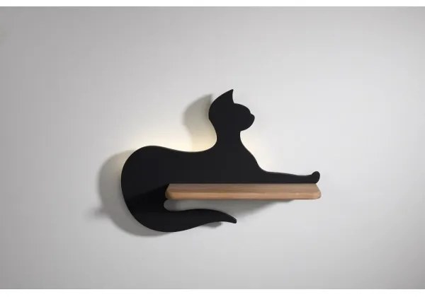 LED Detské nástenné svietidlo s poličkou BLACK CAT LED/5W/230V