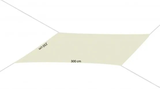 Tieniaca plachta na balkón - obdĺžnik - 3x2,5m - béžová (180g/m2)