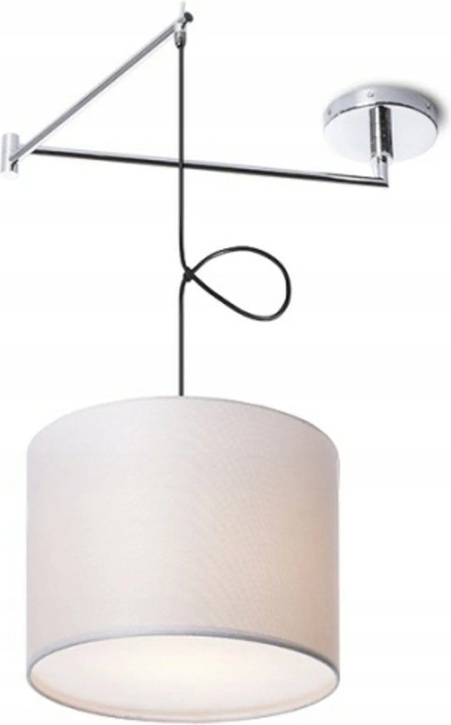 Rendl Broadway závesné svietidlo s ramenom biela/chróm E27 42W