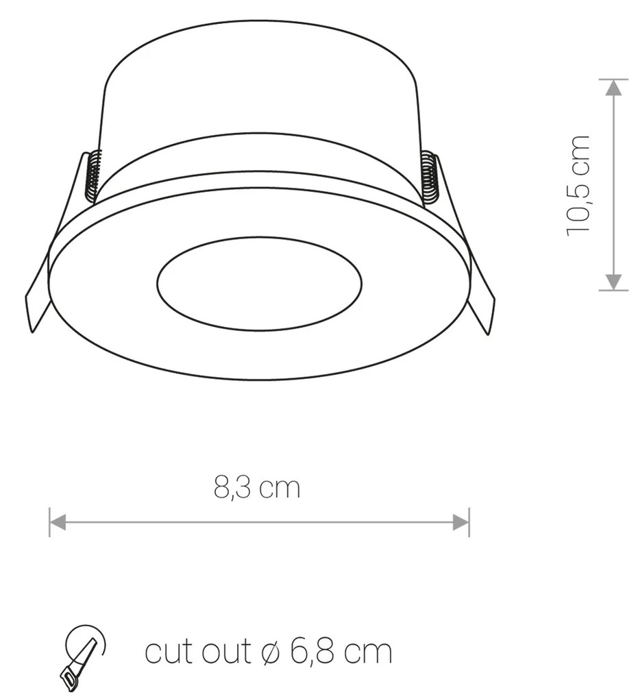 NOWODVORSKI Vonkajšie podhľadové osvetlenie GOLF, 1xGU10, 15W, 8cm, okrúhle, čierne