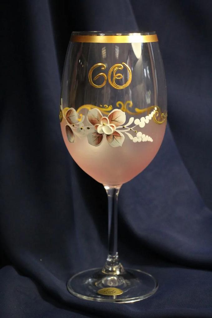 Výročný pohár na 60. narodeniny na VÍNO - ružový (450 ml)