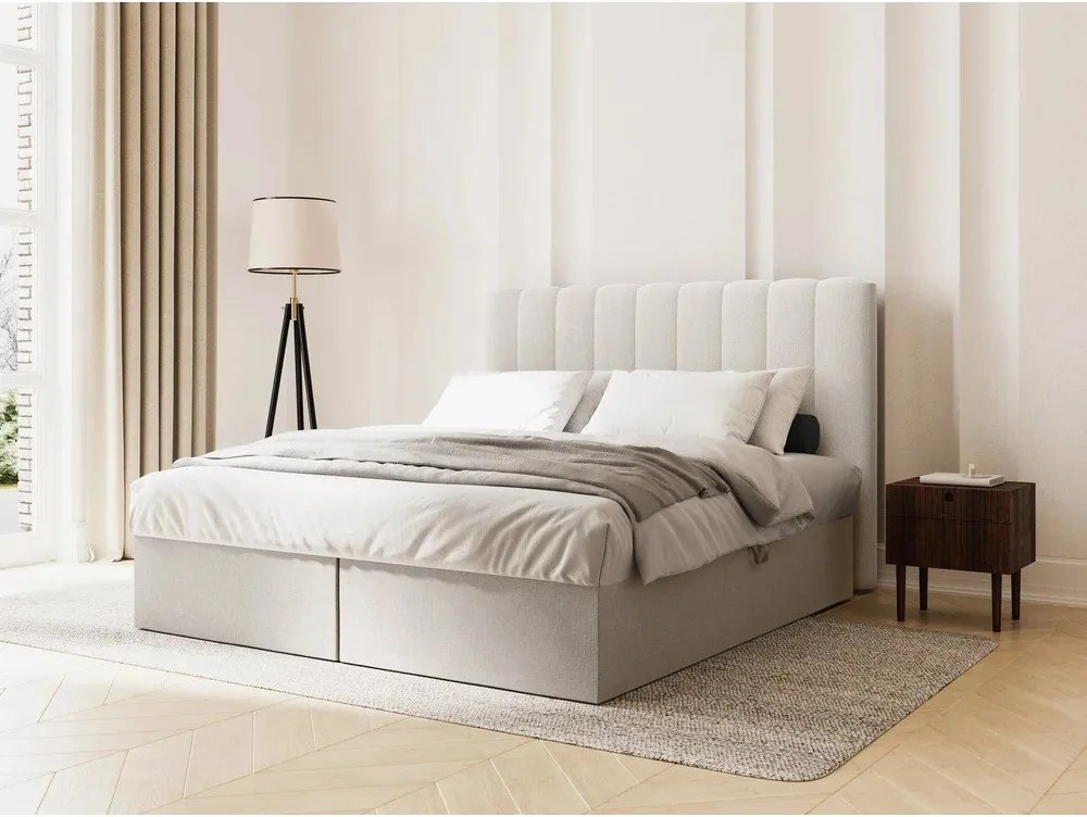 Svetlomodrá boxspring posteľ s úložným priestorom 180x200 cm Gina – Milo Casa