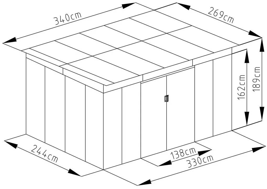 Záhradný domček G21 GRAH 915 - 340 x 269 cm, hnedý 6390096
