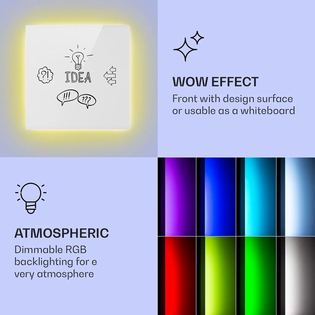 Klarstein Mojave 500 smart, infračervený ohrievač 2 v 1, konvektor, 60 x 60 cm, 500 W, RGB osvetlenie