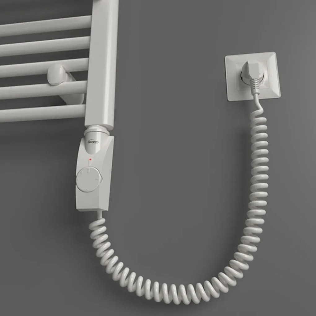BPS-koupelny Elektrický kúpeľňový radiátor Bodam E AB-E 11840-01, pripojenie typ 01, 40x130 cm, biela RAL 9016