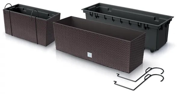 Plastový balkónový kvetináč DRC600W 58 cm - biela