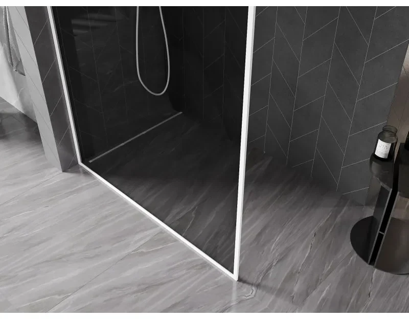 Mexen, Mexen Kioto-XF sprchová stena s rámom 90 x 202 cm, grafit 10 mm, biela - 800-090-104-20-40-X