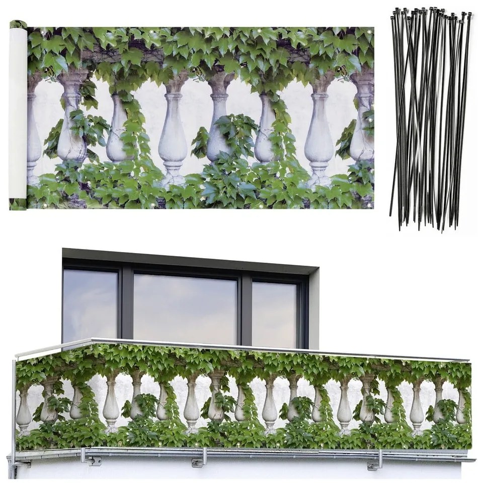 Zelená plastová balkónová zástena 500x85 cm - Maximex