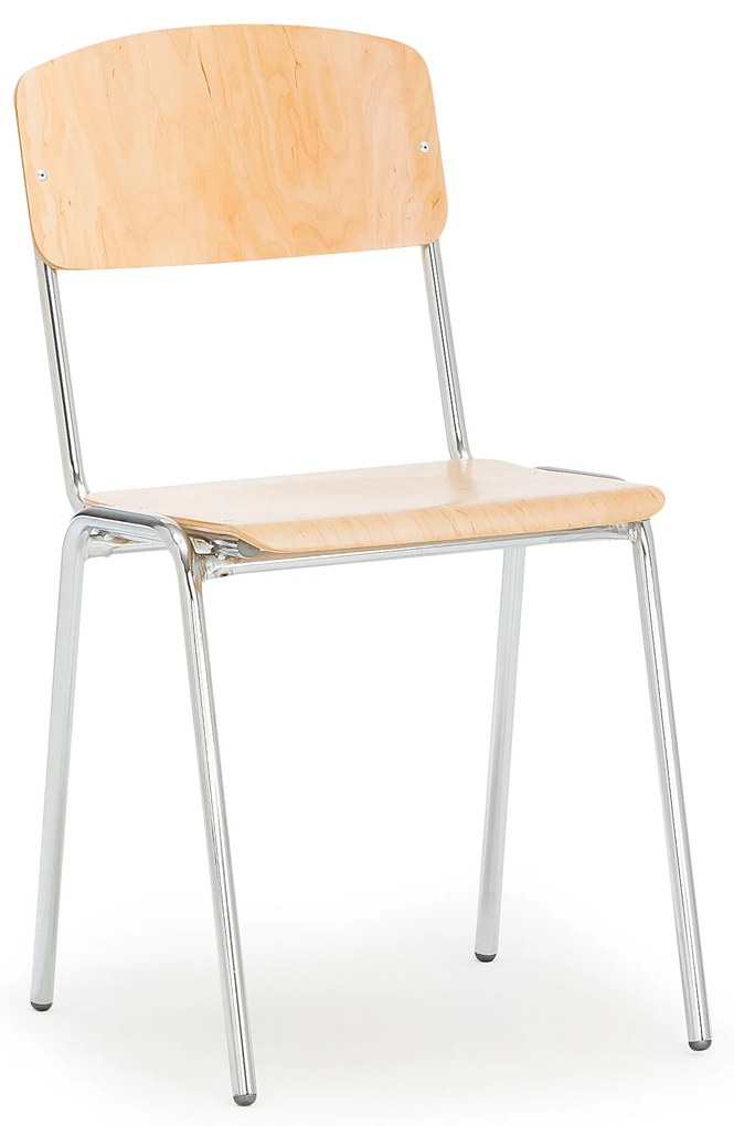 Jedálenská stolička CLINTON, breza/chróm