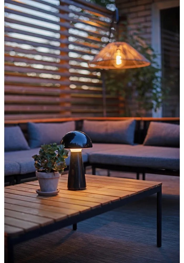 Čierna LED stolová lampa so stmievačom (výška 28 cm) Mushroom – Star Trading