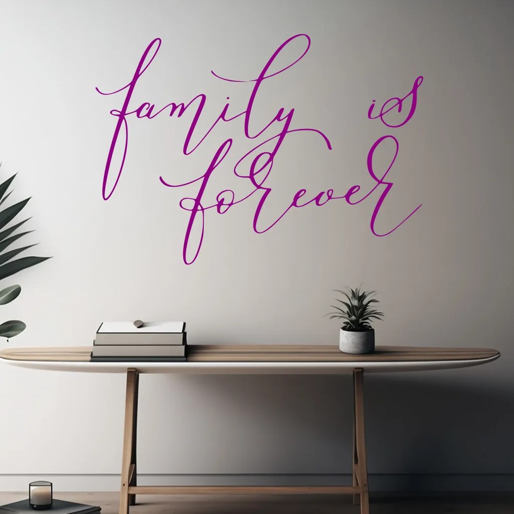 Veselá Stena Samolepka na stenu na stenu Family is forever Farba: čierna