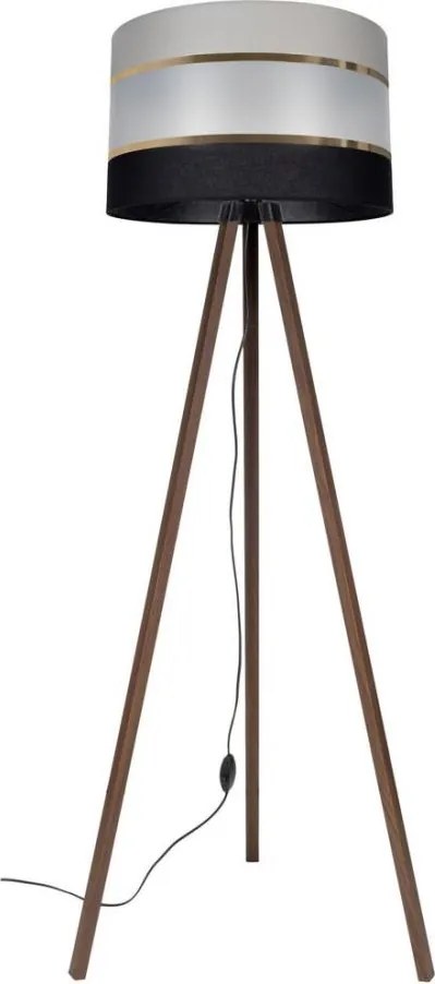 Stojacia lampa CORAL 1xE27/60W/230V hnedá/čierna/šedá/zlatá