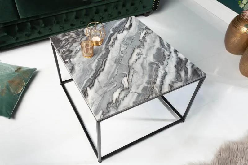 Dizajnový konferenčný stolík ELEMENTS 50 cm mramorovo šedý