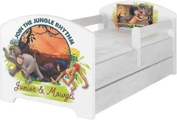 MAXMAX Detská posteľ so zásuvkou Disney - Kniha džunglí 160x80 cm