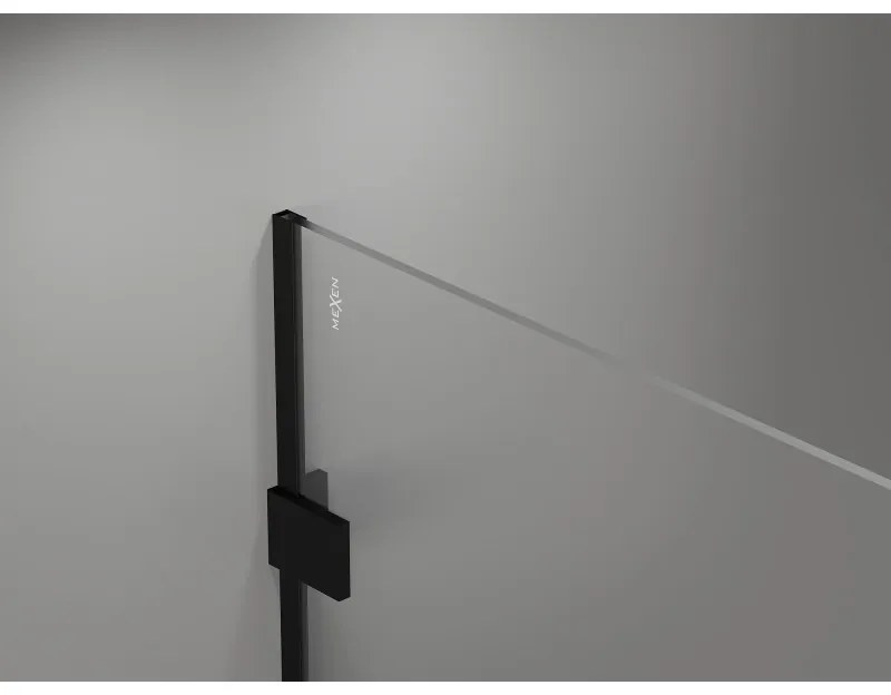 Mexen Lunar sprchová stena ľavá 60 x 200 cm, 8mm číre sklo, čierna matná, 830-060-000-70-00-L