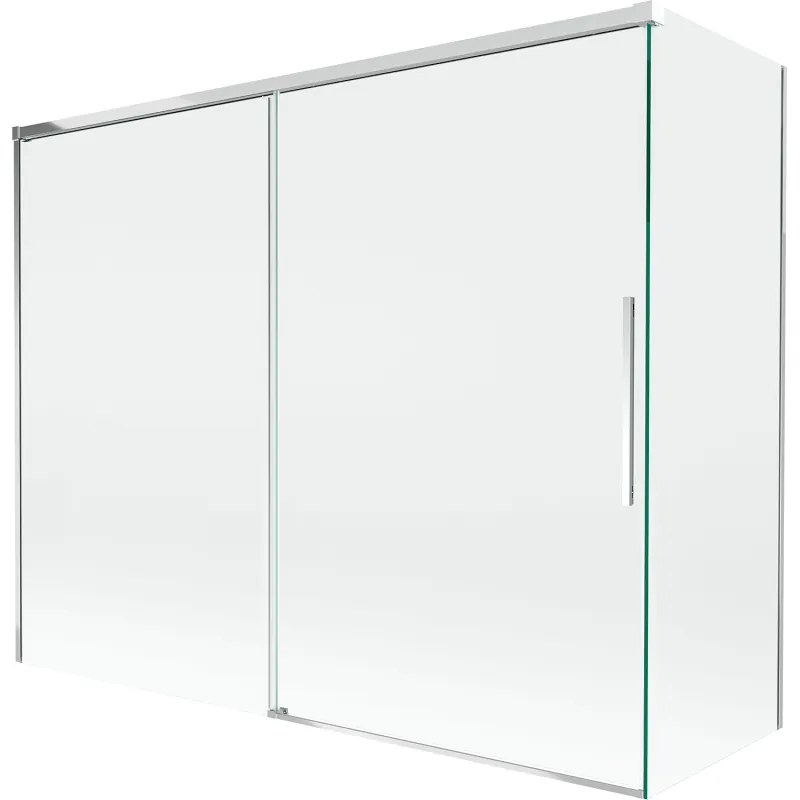 Mexen Rox, 2-krídlová posuvná vaňová zástena 190 + 90 x 150 cm, 8mm číre sklo, chrómový profil, 8C9-190-090-01-00
