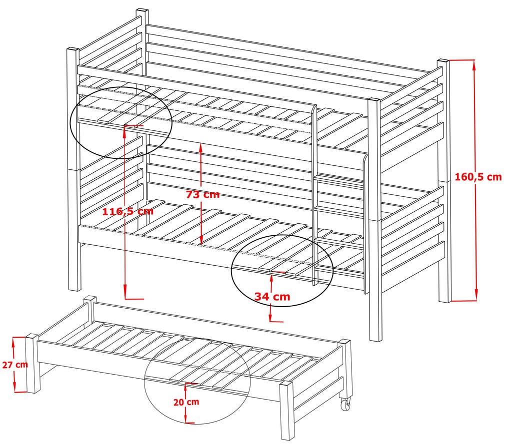 Detská posteľ 90 x 200 cm TORI (s roštom a úl. priestorom) (biela). Akcia -20%. Vlastná spoľahlivá doprava až k Vám domov. 1013329