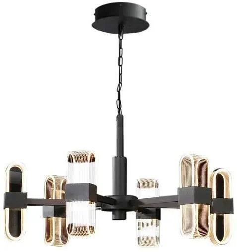 Toolight Toolight, LED závesné stropné svietidlo 6x20W APP770-6C + diaľkový ovládač, čierna, OSW-05021