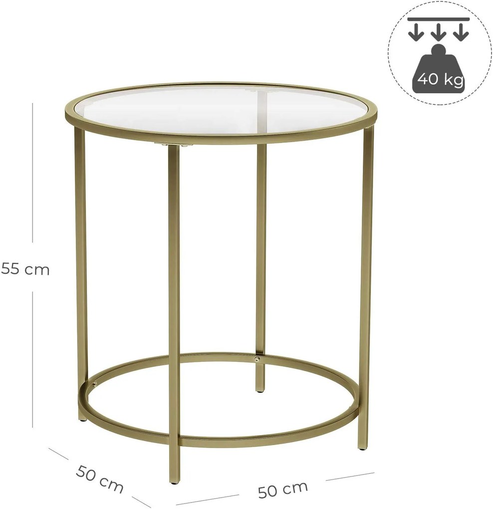 VASAGLE Konferenčný stolík okrúhly 50 cm