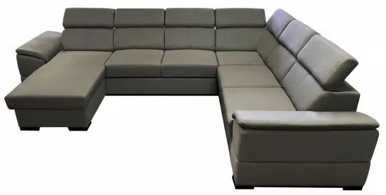 Rozkladacia sedacia súprava s univerzálnym U-rohom a úložným priestorom GRANADA tm. sivá