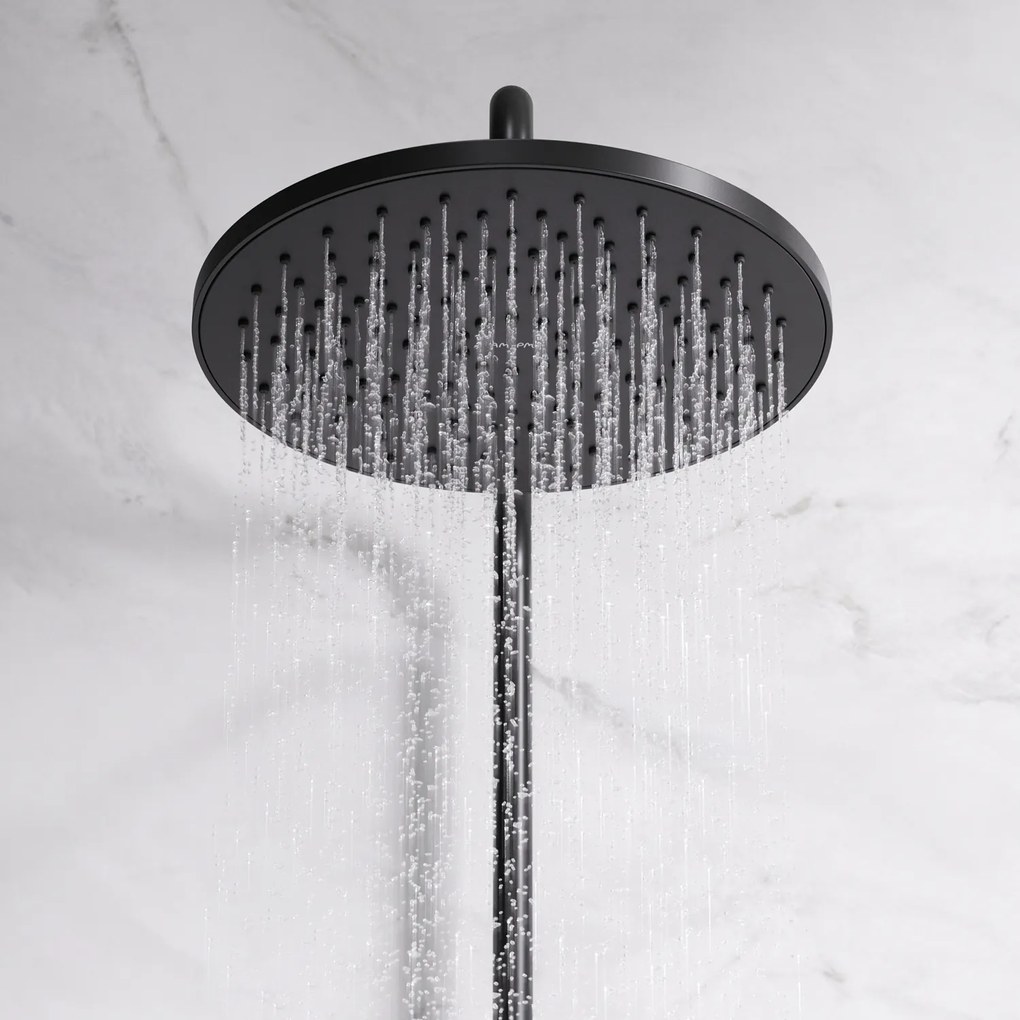 Sprchový systém AM.PM Like F07LA422 s termostatickou sprchovou batériou, čierny