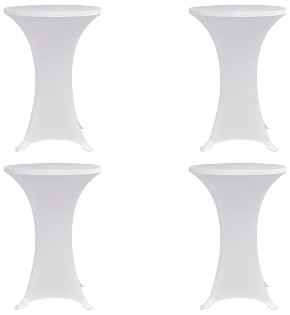 vidaXL Obrusy na stojaci stôl 4 ks biele Ø80 cm naťahovacie