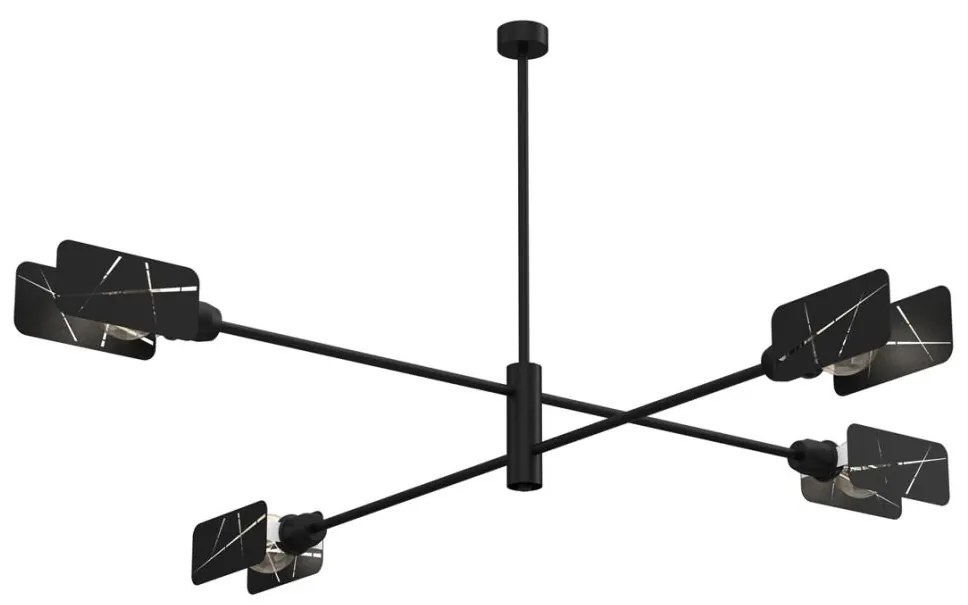 Luster na tyči ASTRA 4xE27/60W/230V čierna