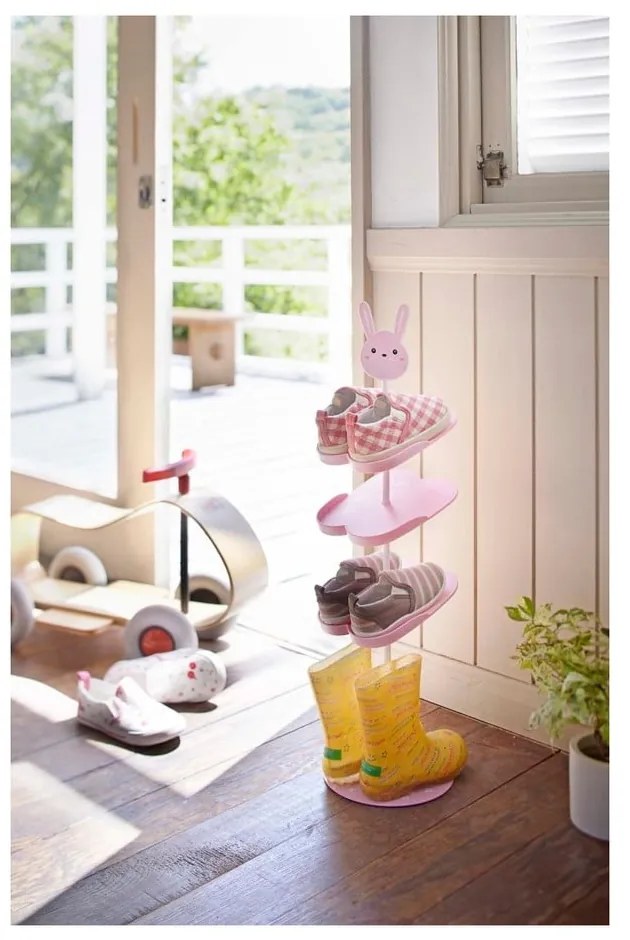 Detský ružový stojan na topánky YAMAZAKI Kid´s Shoe Rack