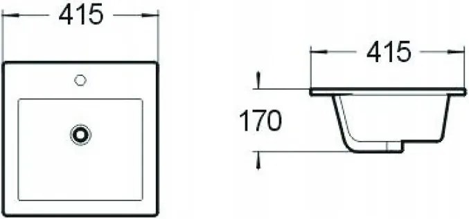 Mexen Stella umývadlo zapustené v doske 41 x 41 cm, biele - 25454100