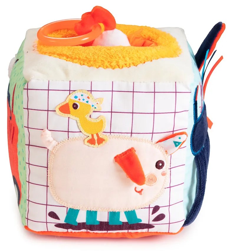 Lilliputiens - textilná kocka s aktivitami a prekvapením - Farma