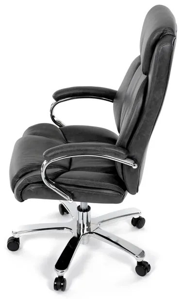 Kancelárske kreslo RYZAR — ekokoža, sivá, nosnosť 150 kg