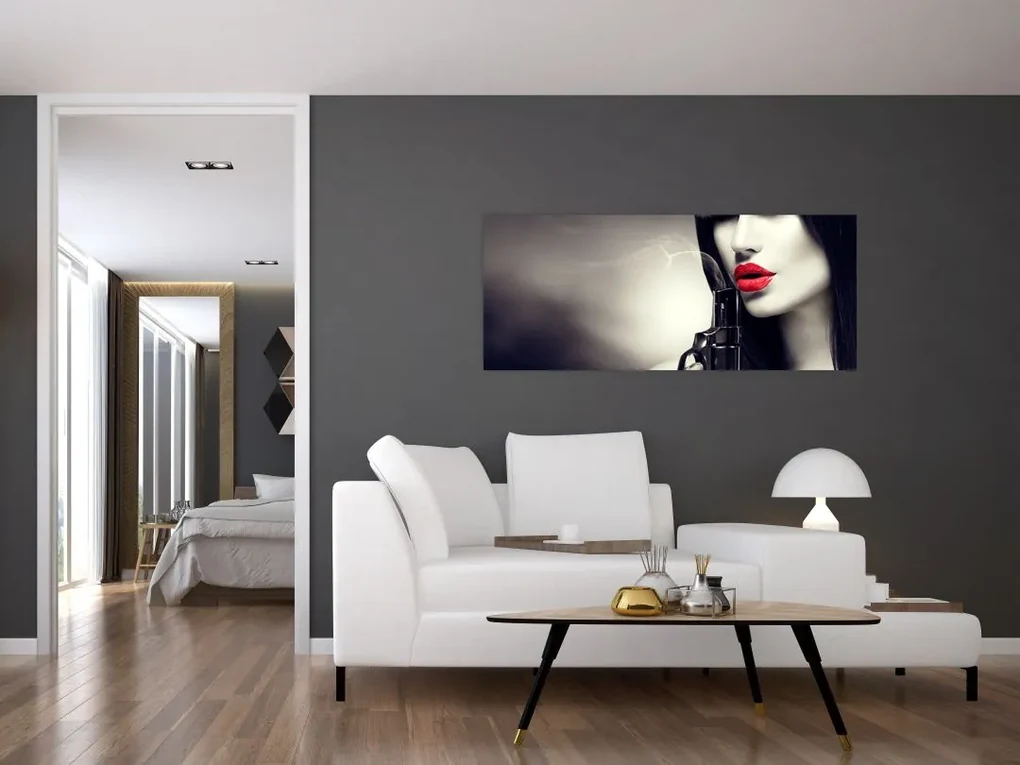 Obraz - Tajomná žena (120x50 cm)