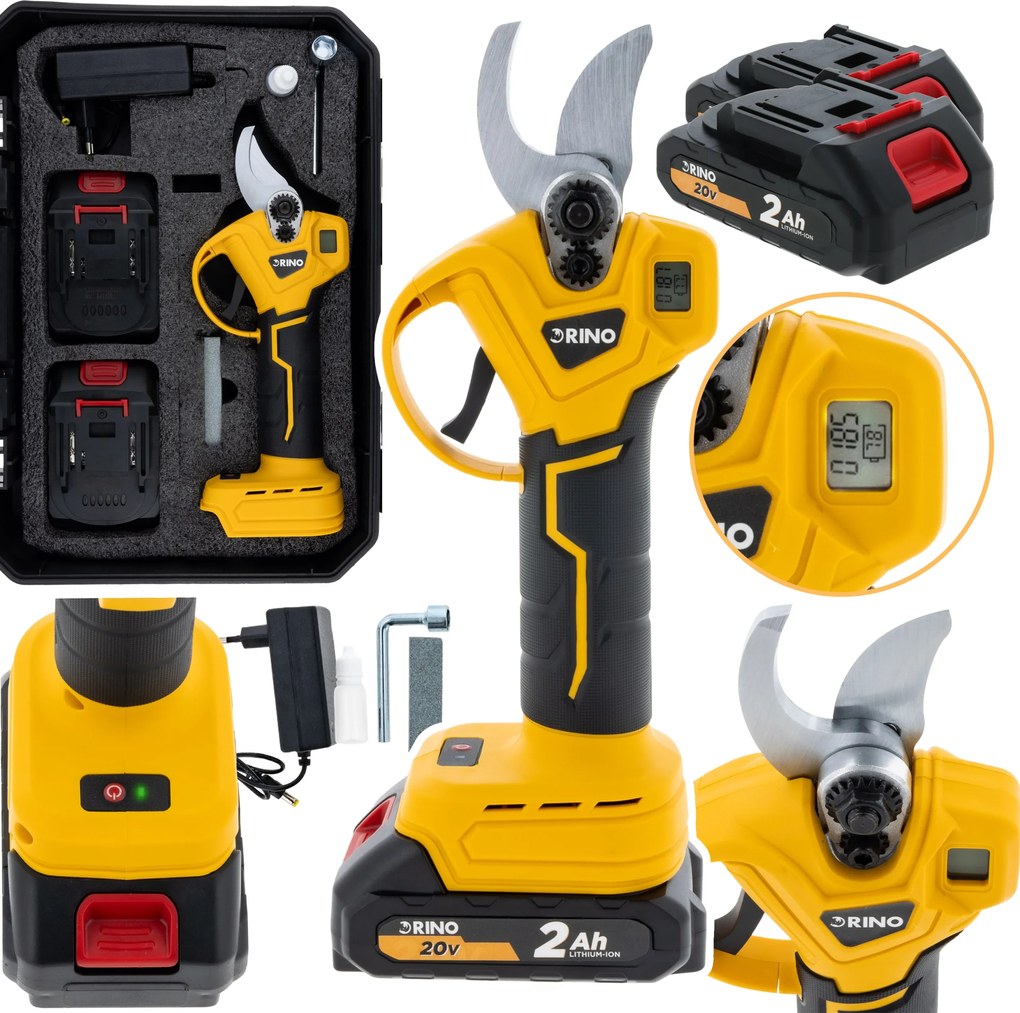 Akumulátorové Záhradné Nožnice 20V Rino S Nožnicami Na Konáre, Sada 2X Akumulátor 2AH