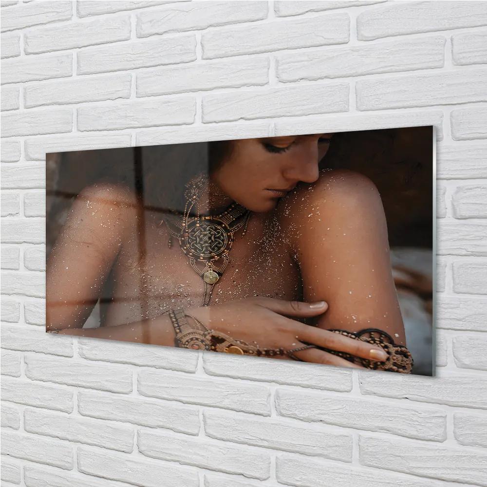 Nástenný panel  šperky žena 100x50 cm
