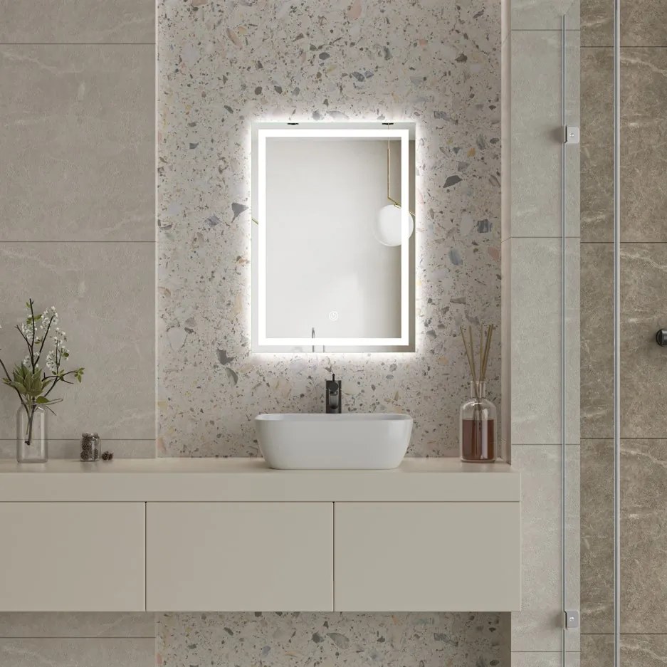 Erga Harper, LED zrkadlo 50x70cm, 1840 lm, 6500K, predné/zadné osvetlenie, ERG-V01-113-5070-00